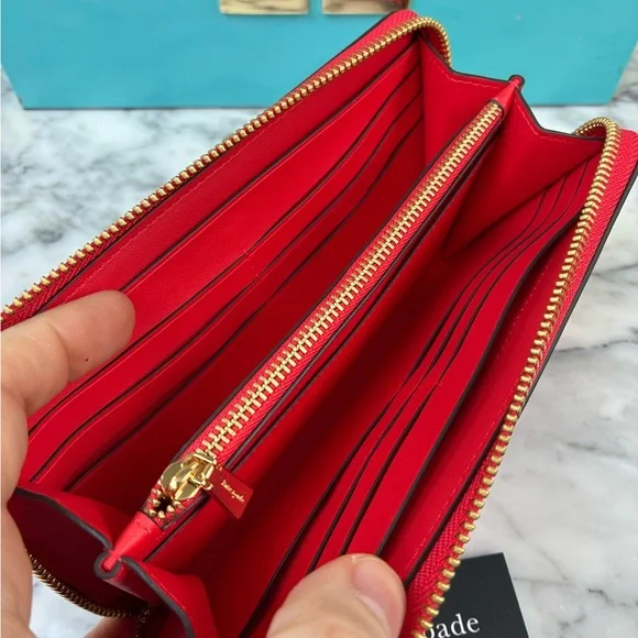 NWT Kate Spade Rare Boutique Bandana Embossed Floral Pink Morgan Zip Wallet - Picture 6 of 7